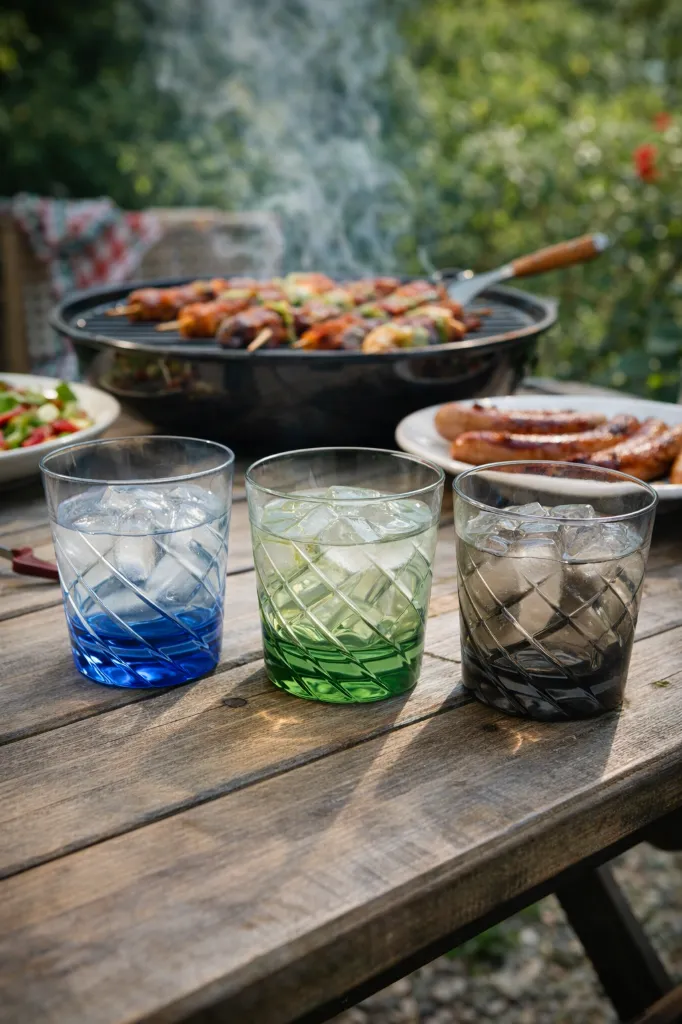 Gekleurde-glazen-op-een-zonnige-BBQ-tafel.webp