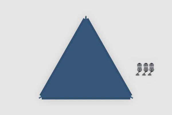 Voile d'ombrage raccordable Zip-Protect Canvas bleu foncé FE bleu clair Bent