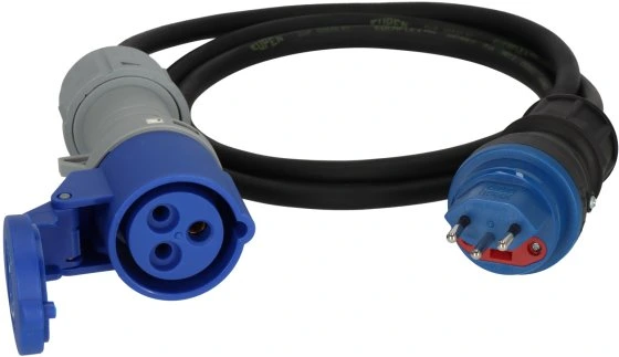 [113112010] Câble d'adaptateur Pro IP44, 1,5M, H07RN-F 3G T13 ( IP55) F10A, CEE/3 16/230V